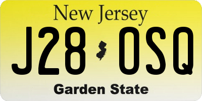 NJ license plate J28OSQ