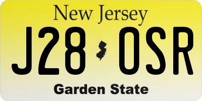 NJ license plate J28OSR