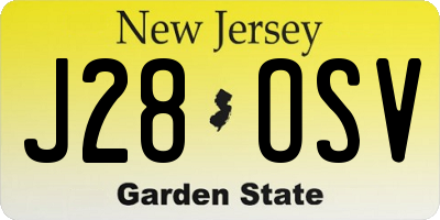 NJ license plate J28OSV