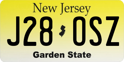 NJ license plate J28OSZ