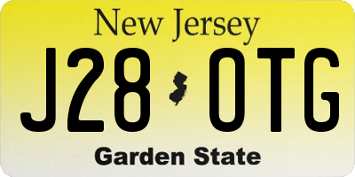 NJ license plate J28OTG