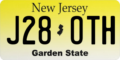 NJ license plate J28OTH