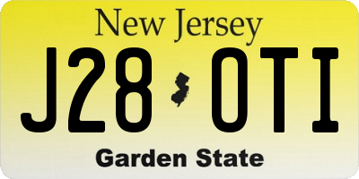 NJ license plate J28OTI