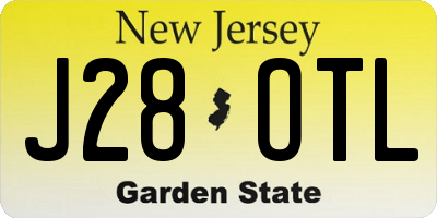 NJ license plate J28OTL