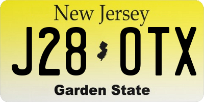 NJ license plate J28OTX