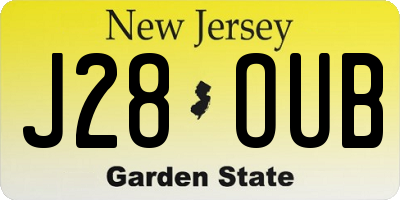 NJ license plate J28OUB