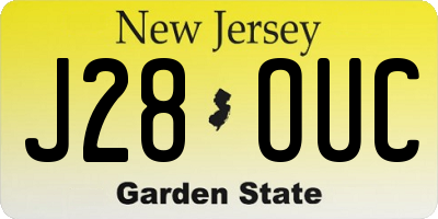 NJ license plate J28OUC