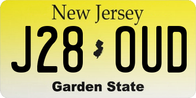 NJ license plate J28OUD