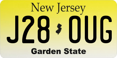 NJ license plate J28OUG