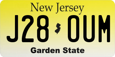 NJ license plate J28OUM
