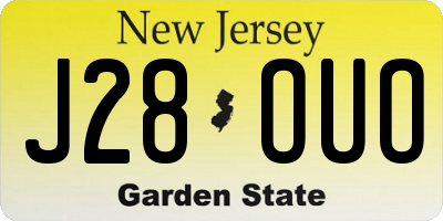 NJ license plate J28OUO