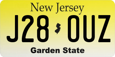 NJ license plate J28OUZ