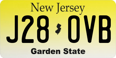 NJ license plate J28OVB