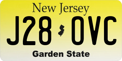 NJ license plate J28OVC