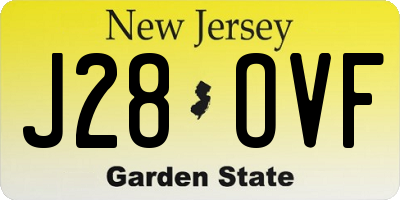 NJ license plate J28OVF
