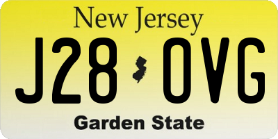 NJ license plate J28OVG