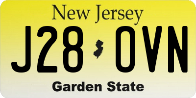 NJ license plate J28OVN