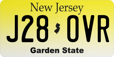 NJ license plate J28OVR