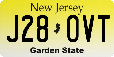 NJ license plate J28OVT