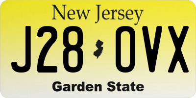 NJ license plate J28OVX