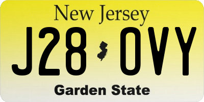 NJ license plate J28OVY