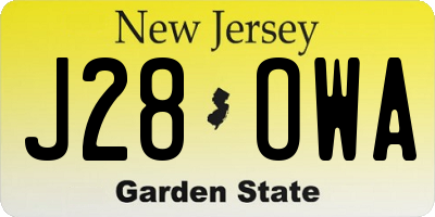 NJ license plate J28OWA