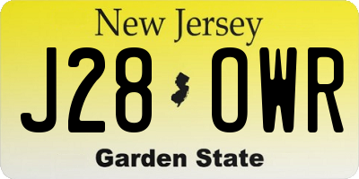 NJ license plate J28OWR