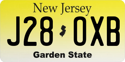 NJ license plate J28OXB