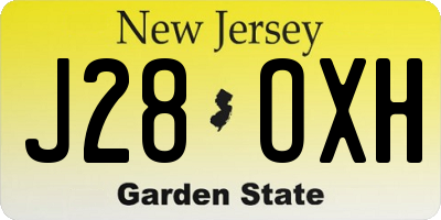 NJ license plate J28OXH
