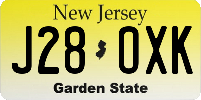NJ license plate J28OXK