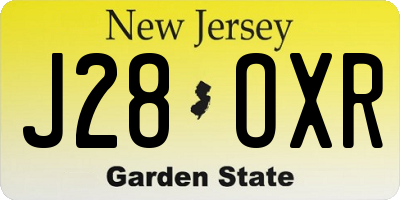 NJ license plate J28OXR