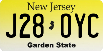 NJ license plate J28OYC