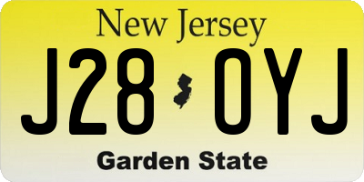 NJ license plate J28OYJ