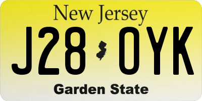 NJ license plate J28OYK