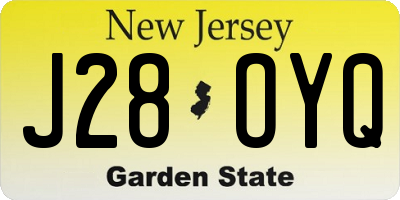 NJ license plate J28OYQ