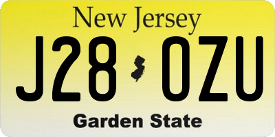 NJ license plate J28OZU