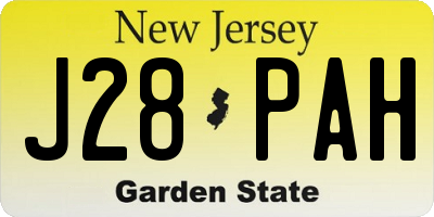 NJ license plate J28PAH