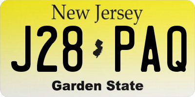 NJ license plate J28PAQ