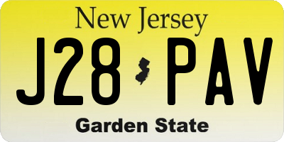 NJ license plate J28PAV