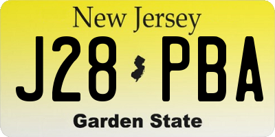 NJ license plate J28PBA