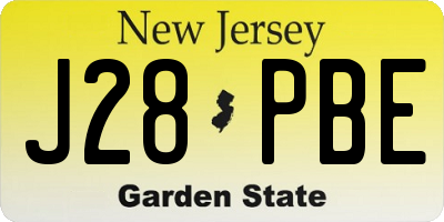 NJ license plate J28PBE