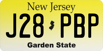 NJ license plate J28PBP