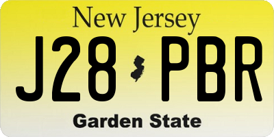 NJ license plate J28PBR