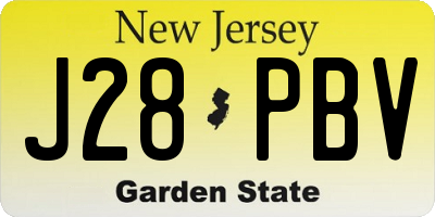 NJ license plate J28PBV