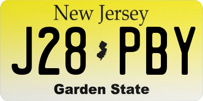 NJ license plate J28PBY