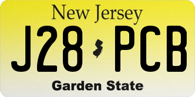 NJ license plate J28PCB