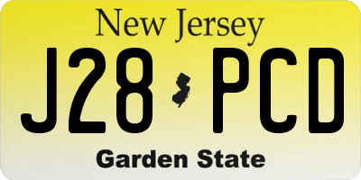 NJ license plate J28PCD