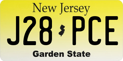 NJ license plate J28PCE