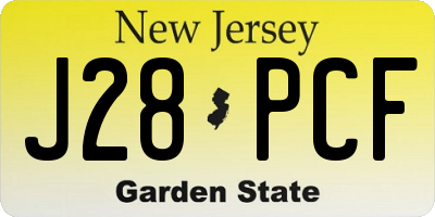 NJ license plate J28PCF