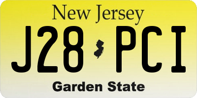 NJ license plate J28PCI